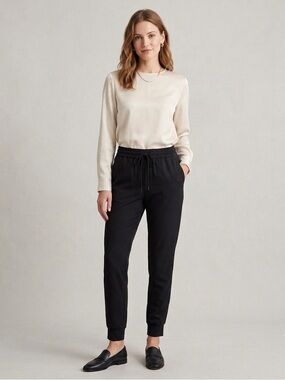 NWT LA12ST Black Drawstring Jogger Pants, Women’s Size Medium